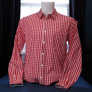 Filthy Etiquette Men's Button Down Shirt Red MEDIUM